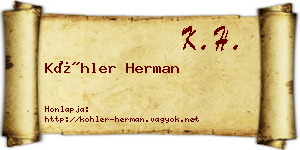 Köhler Herman névjegykártya