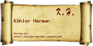 Köhler Herman névjegykártya
