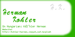 herman kohler business card